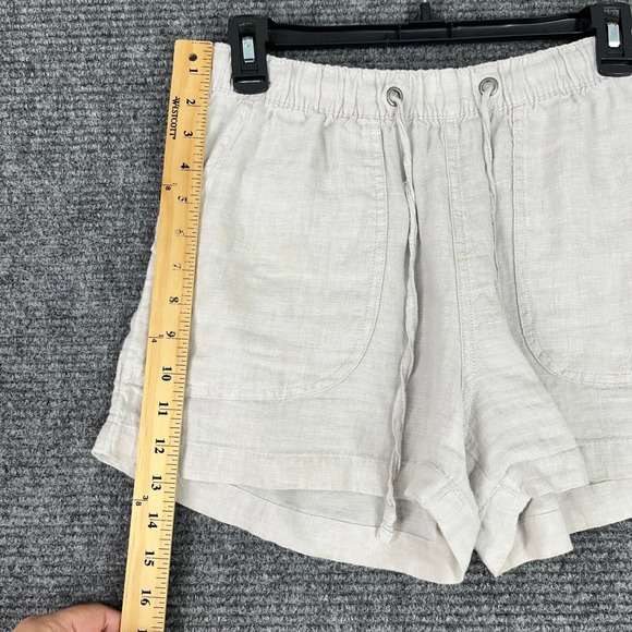 C&C California Linen Drawstring Waist Front Pocket Boyfriend Shorts S Womens - Picture 8 of 10